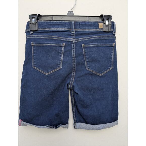 Jordache Girls Jeans Shorts Embroidered Patches On Front 5-Pocket Blue Size 8 - Picture 7 of 8